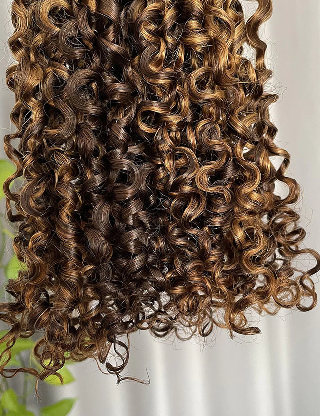 Funmi pixie curl  P4/30 Double drown Premium Donor Virgin Hair Hair Bundle  1PC