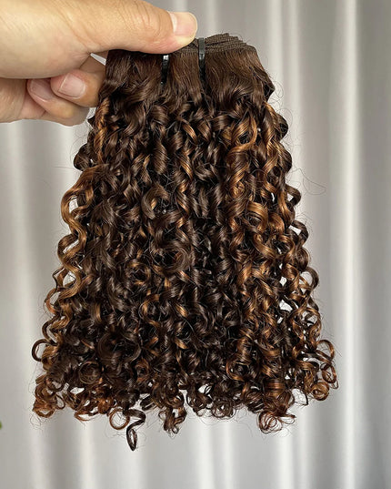 Funmi pixie curl  P4/30 Double drown Premium Donor Virgin Hair Hair Bundle  1PC