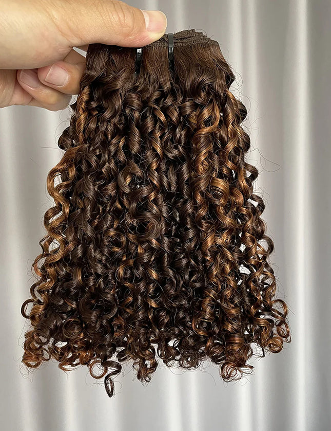 Funmi pixie curl  P4/30 Double drown Premium Donor Virgin Hair Hair Bundle  1PC
