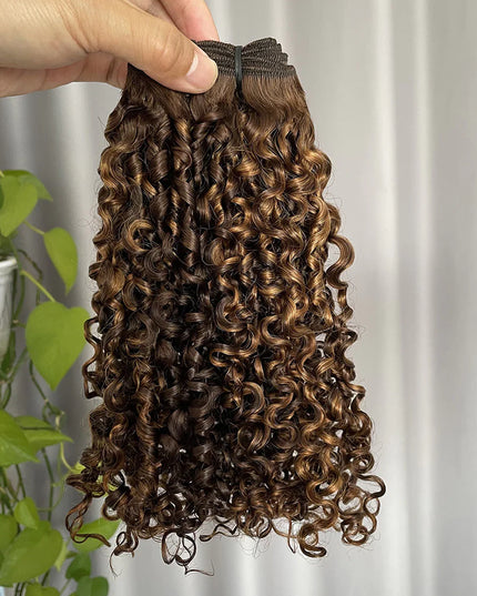 Funmi pixie curl  P4/30 Double drown Premium Donor Virgin Hair Hair Bundle  1PC