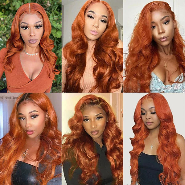 Ginger color body wave Virgin human Hair Bundle  1pc