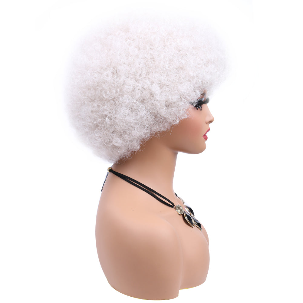 Short Caterpillar Fiber wig- GRAY COLOR