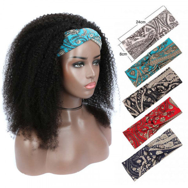 Natural color afro kinky 100% Virgin Human Hair headband wig