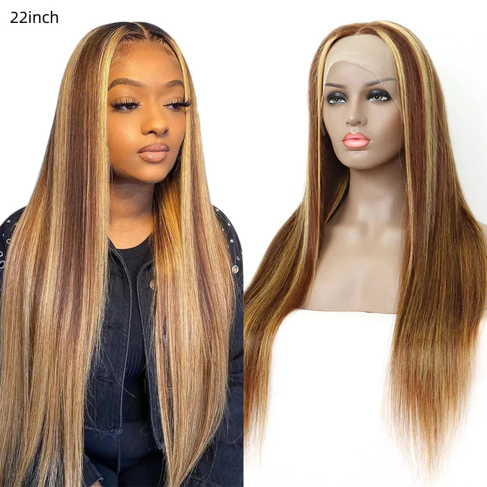 P4/27 Straight 13x4 Transparent Lace Frontal Virgin Human Hair LACE Wig 180% density