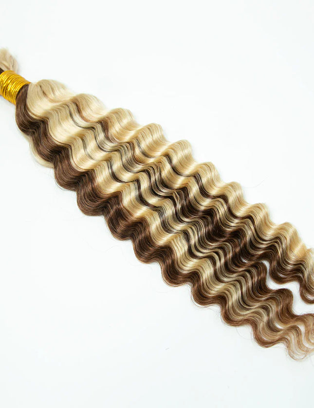Deep wave P30/613 color 15A human hair bulk for braiding