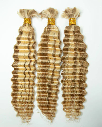 Deep wave P18/613 color 15A human hair bulk for braiding