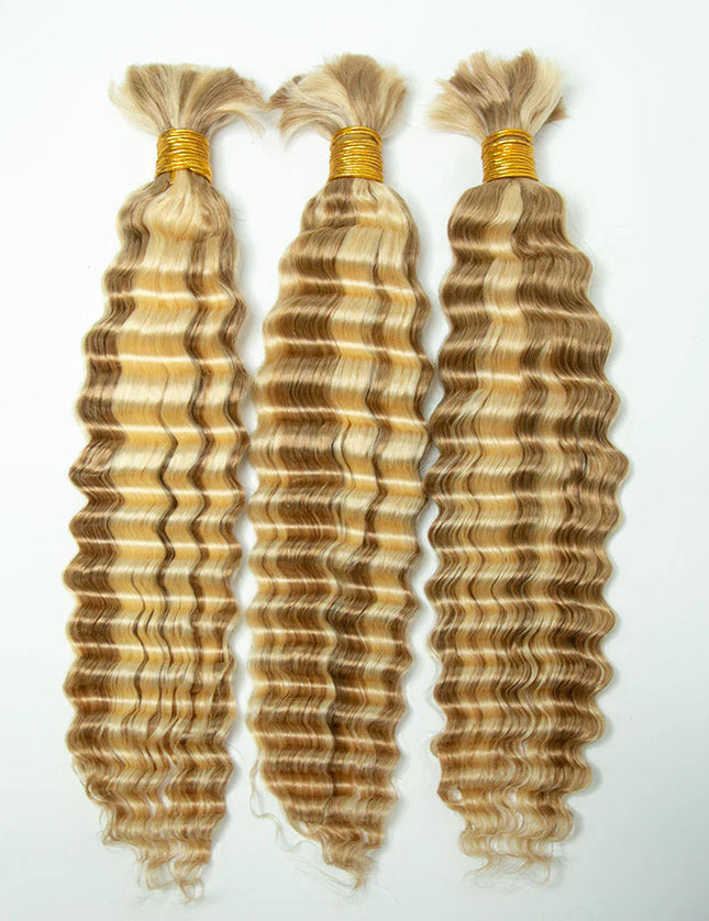 Deep wave P18/613 color 15A human hair bulk for braiding