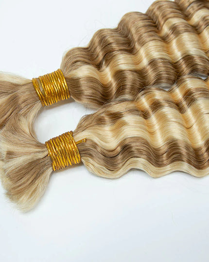 Deep wave P18/613 color 15A human hair bulk for braiding