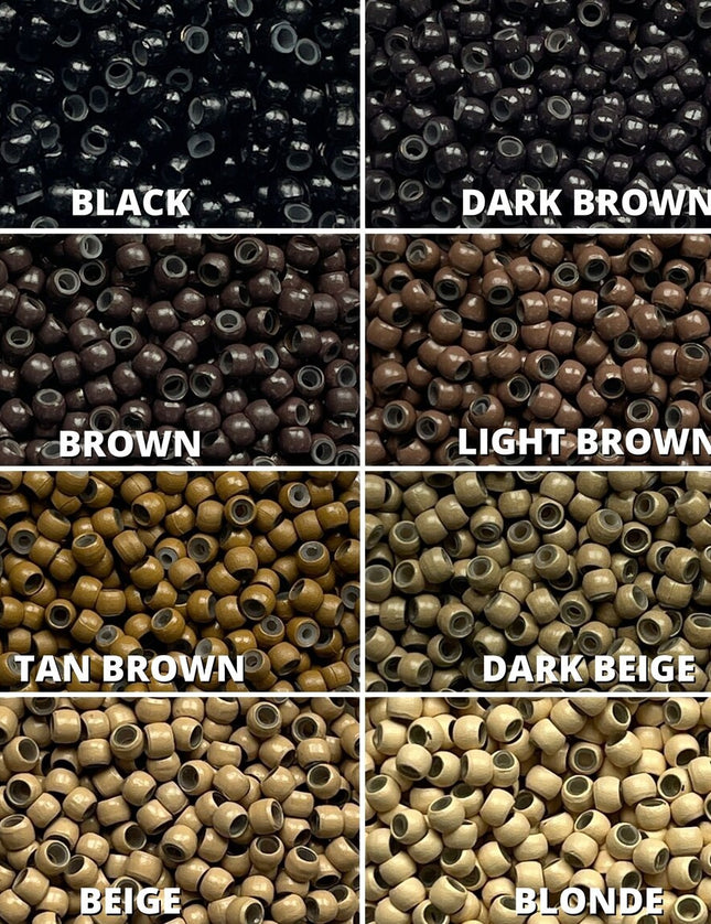 Silicone Lined Nano Rings Micro Beads Hair Extensions For Stick Nano Tip Hair