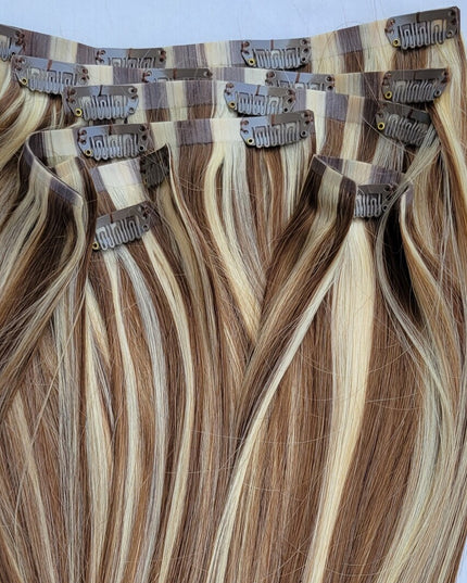 PU clip hair extensions---Color P6/613