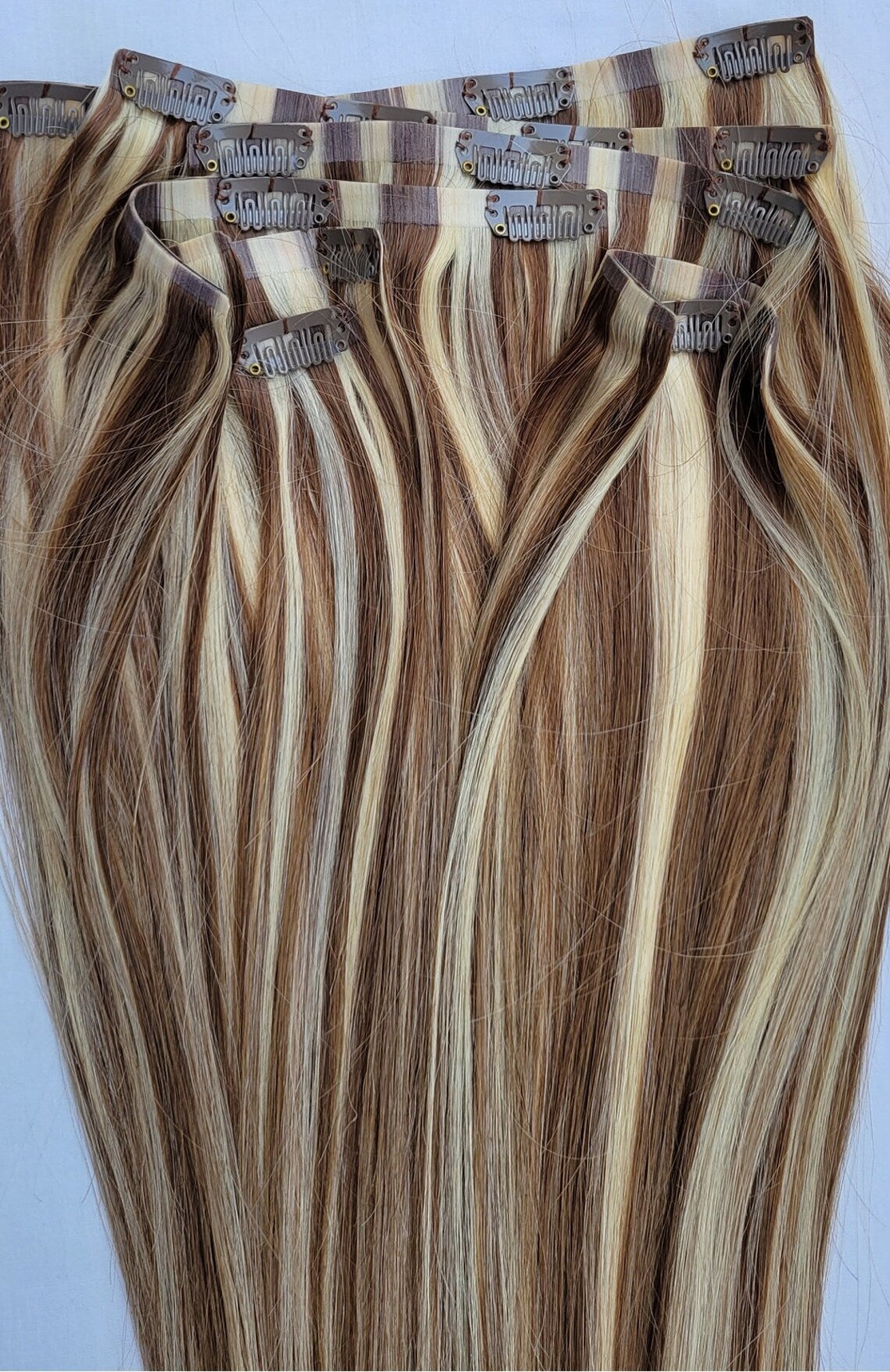 PU clip hair extensions---Color P6/613