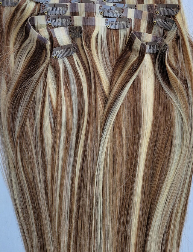 PU clip hair extensions---Color P6/613