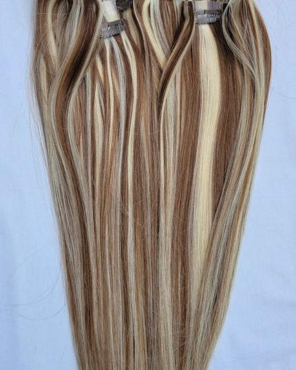 PU clip hair extensions---Color P6/613