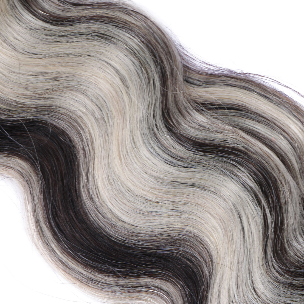 U tip hair extensions- 1B and grey Color- body wave