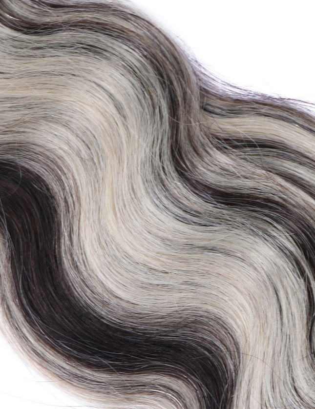 U tip hair extensions- 1B and grey Color- body wave
