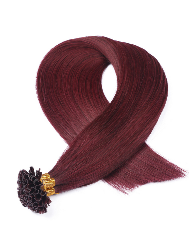 U tip hair extensions- 99J color