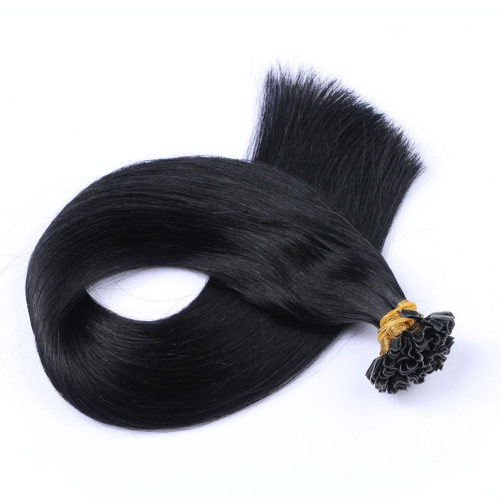 U tip hair extensions- Jet black Color