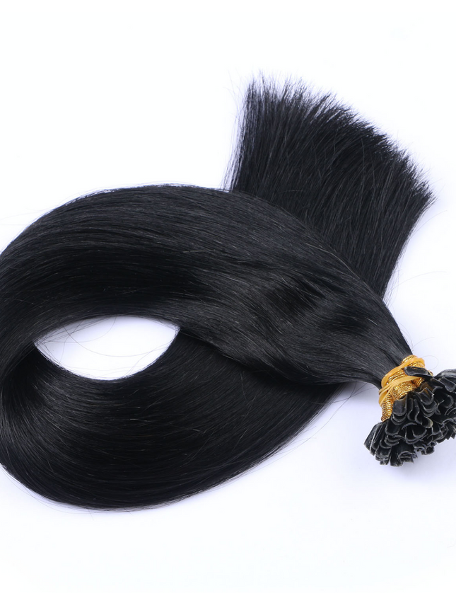 U tip hair extensions- Jet black Color