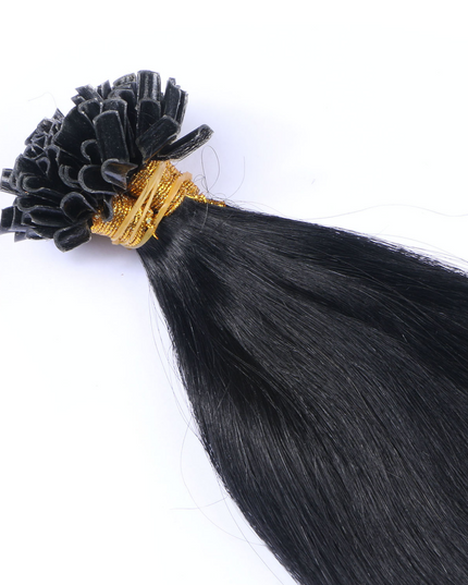 U tip hair extensions- Jet black Color