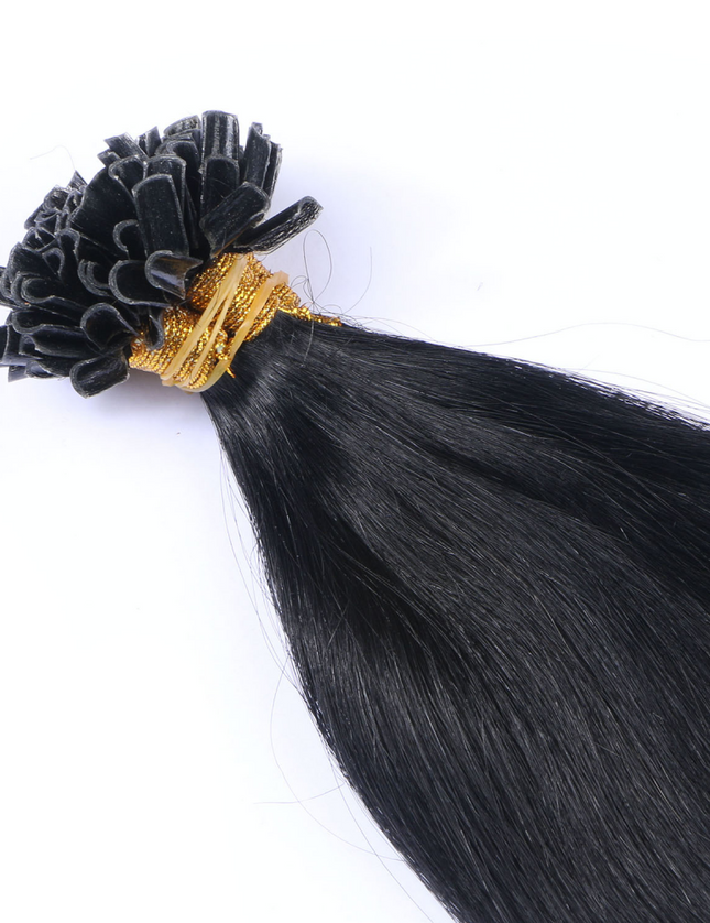 U tip hair extensions- Jet black Color