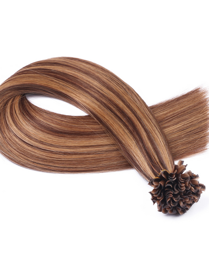 U tip hair extensions---Piano Color #6/27