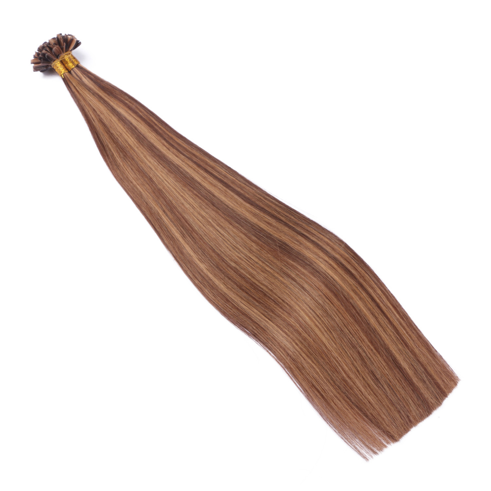 U tip hair extensions---Piano Color #6/27