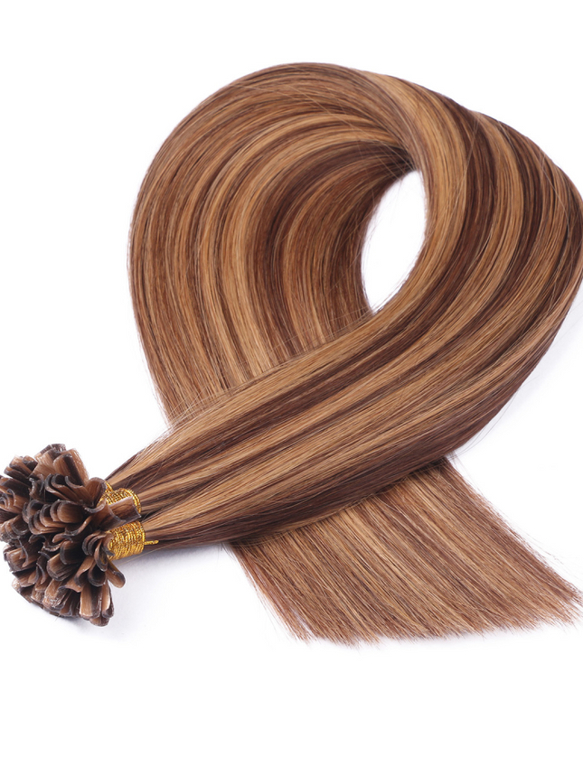 U tip hair extensions---Piano Color #6/27