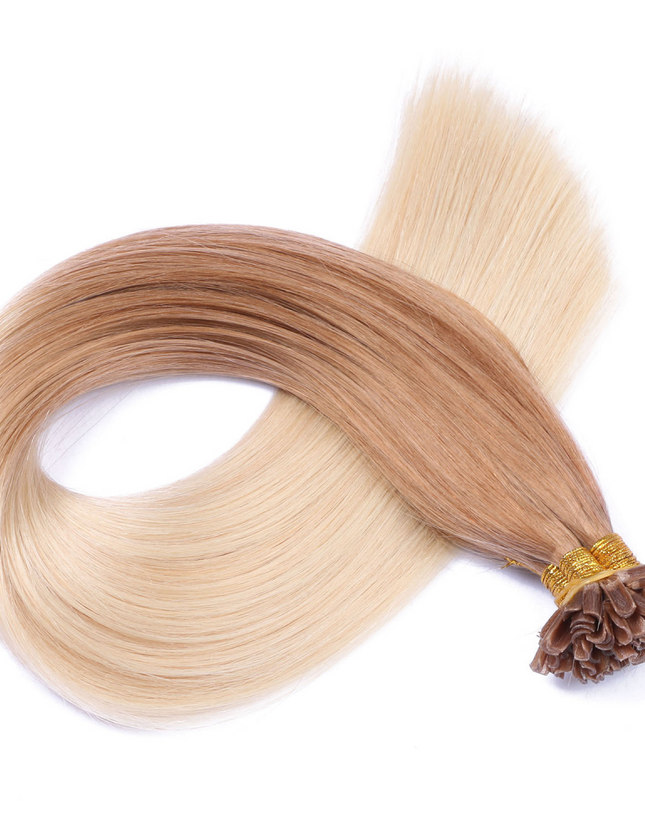 U tip hair extensions---Ombre Color #12/60