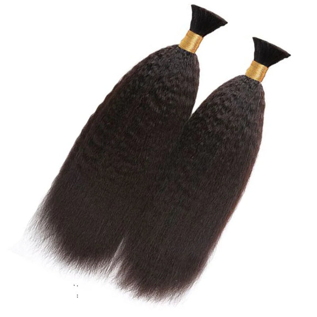 kinky straight natural black color 15A human hair bulk for braiding