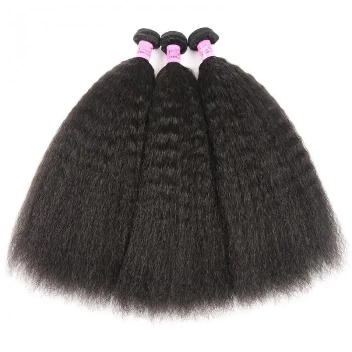 kinky straight Virgin Hair bundles natural black 1 pc