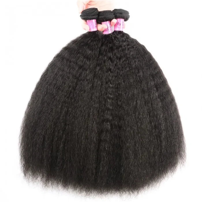 kinky straight Virgin Hair bundles natural black 1 pc