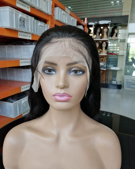 Body wave natural black color Lace Frontal 13x4 Virgin Human Hair Wig 15A