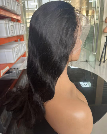 Body wave natural black color Lace Frontal 13x4 Virgin Human Hair Wig 15A