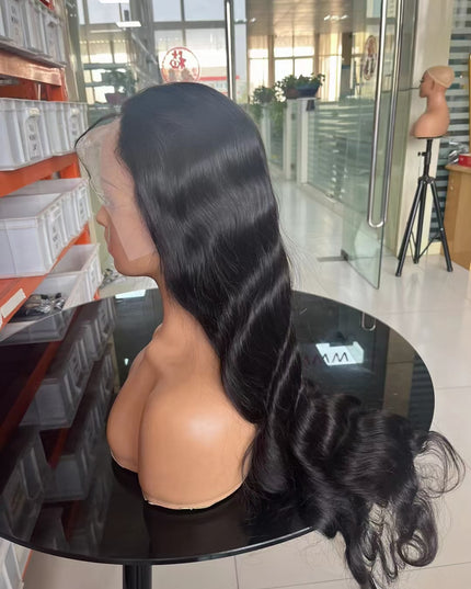 Body wave natural black color Lace Frontal 13x4 Virgin Human Hair Wig 15A