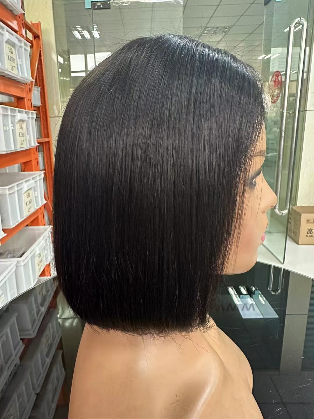 Natural black color  Bob Wig 4x4，5*5 Lace closure wig 100% Virgin Human Hair