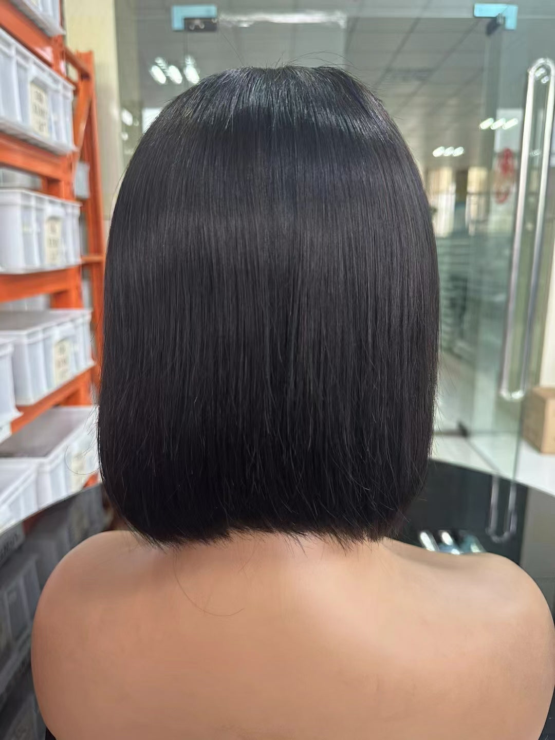 Natural black color  Bob Wig 4x4，5*5 Lace closure wig 100% Virgin Human Hair