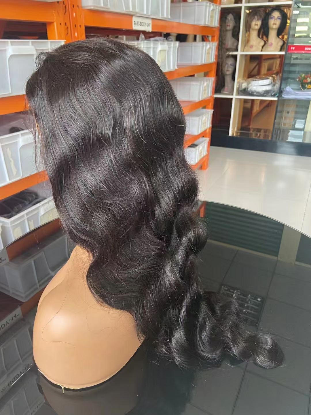 Natural Black body wave 4x4，5x5 Transparent Lace closure 100% Virgin Human Hair LACE Wig 180% density