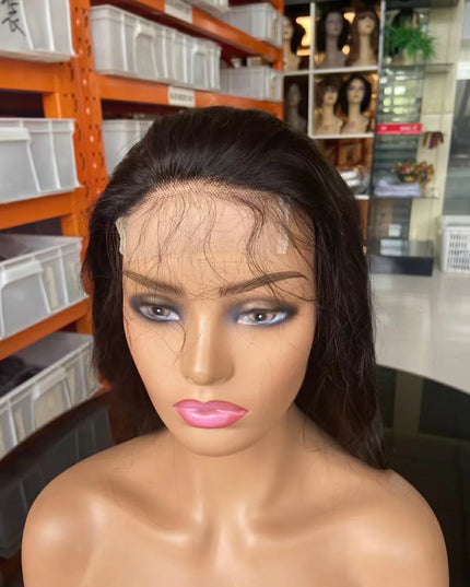 Natural Black body wave 4x4，5x5 Lace closure 100% Virgin Human Hair Wig 15A