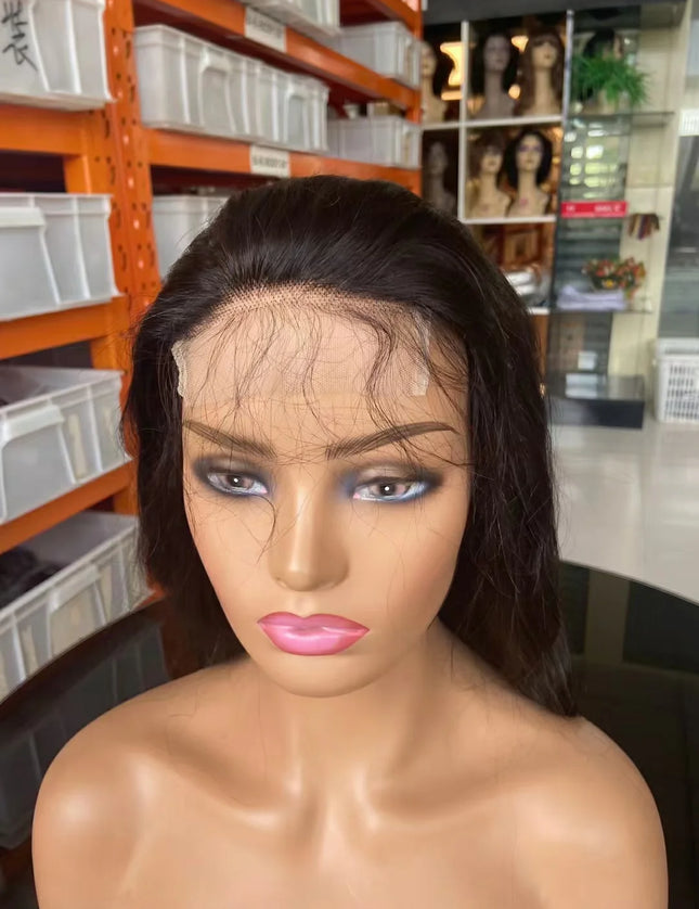 Natural Black body wave 4x4，5x5 Lace closure 100% Virgin Human Hair Wig 15A