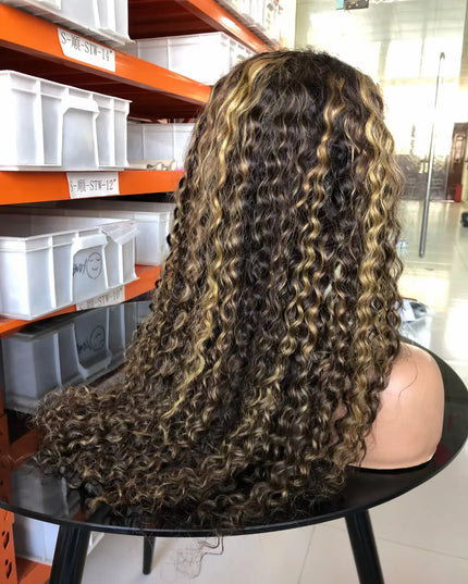 P4/27 Lace closure wig 4x4，5x5 water Wave 100% Virgin Human Hair 15A