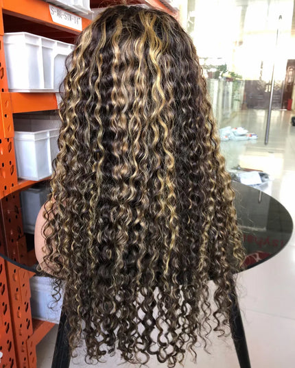 P4/27 Lace closure wig 4x4，5x5 water Wave 100% Virgin Human Hair 15A