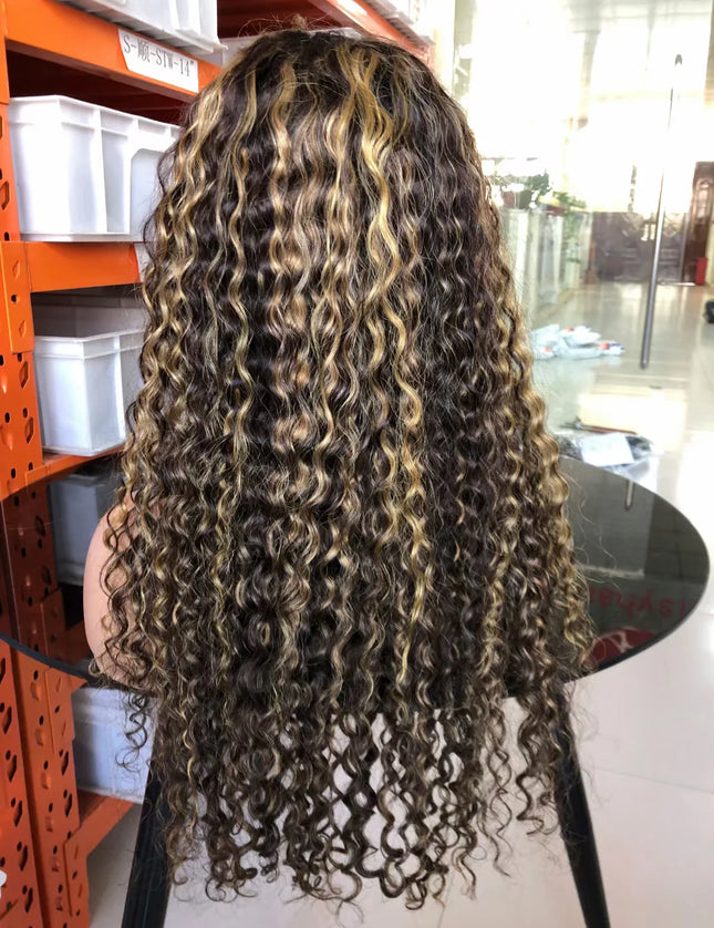 P4/27 Lace closure wig 4x4，5x5 water Wave 100% Virgin Human Hair 15A