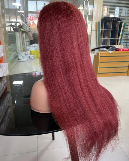 99j kinky straight 4x4，5x5 Lace closure 100% Virgin Human Hair Wig 15A