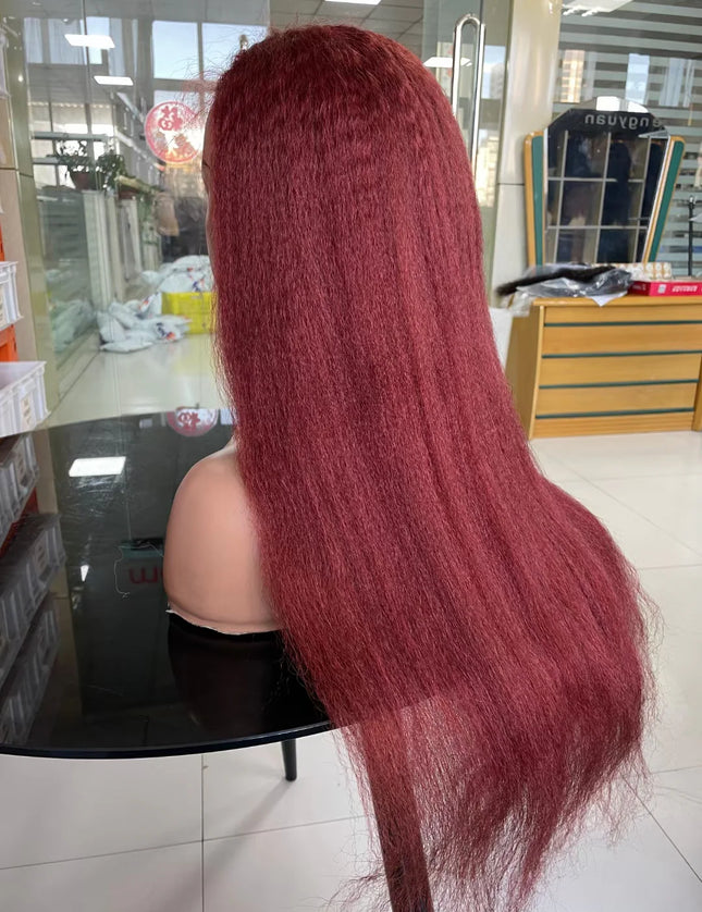 99j kinky straight 4x4，5x5 Lace closure 100% Virgin Human Hair Wig 15A