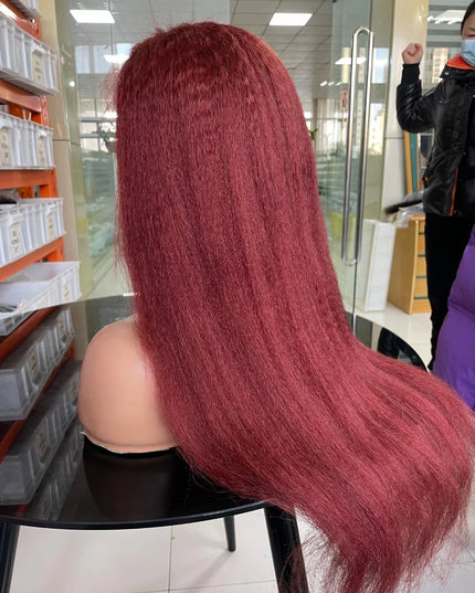 99j kinky straight 4x4，5x5 Lace closure 100% Virgin Human Hair Wig 15A