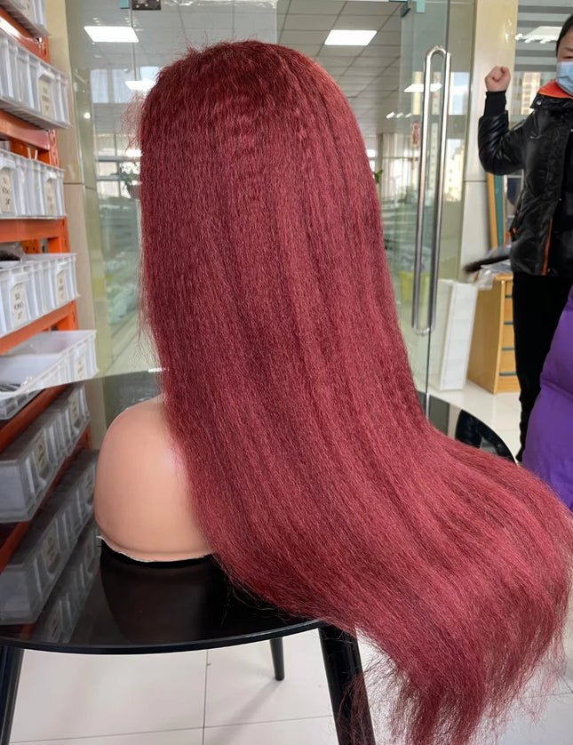 99j kinky straight 4x4，5x5 Lace closure 100% Virgin Human Hair Wig 15A