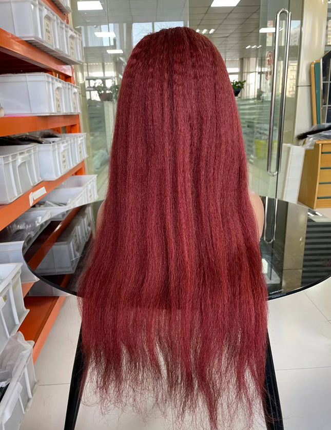 99j kinky straight 4x4，5x5 Lace closure 100% Virgin Human Hair Wig 15A