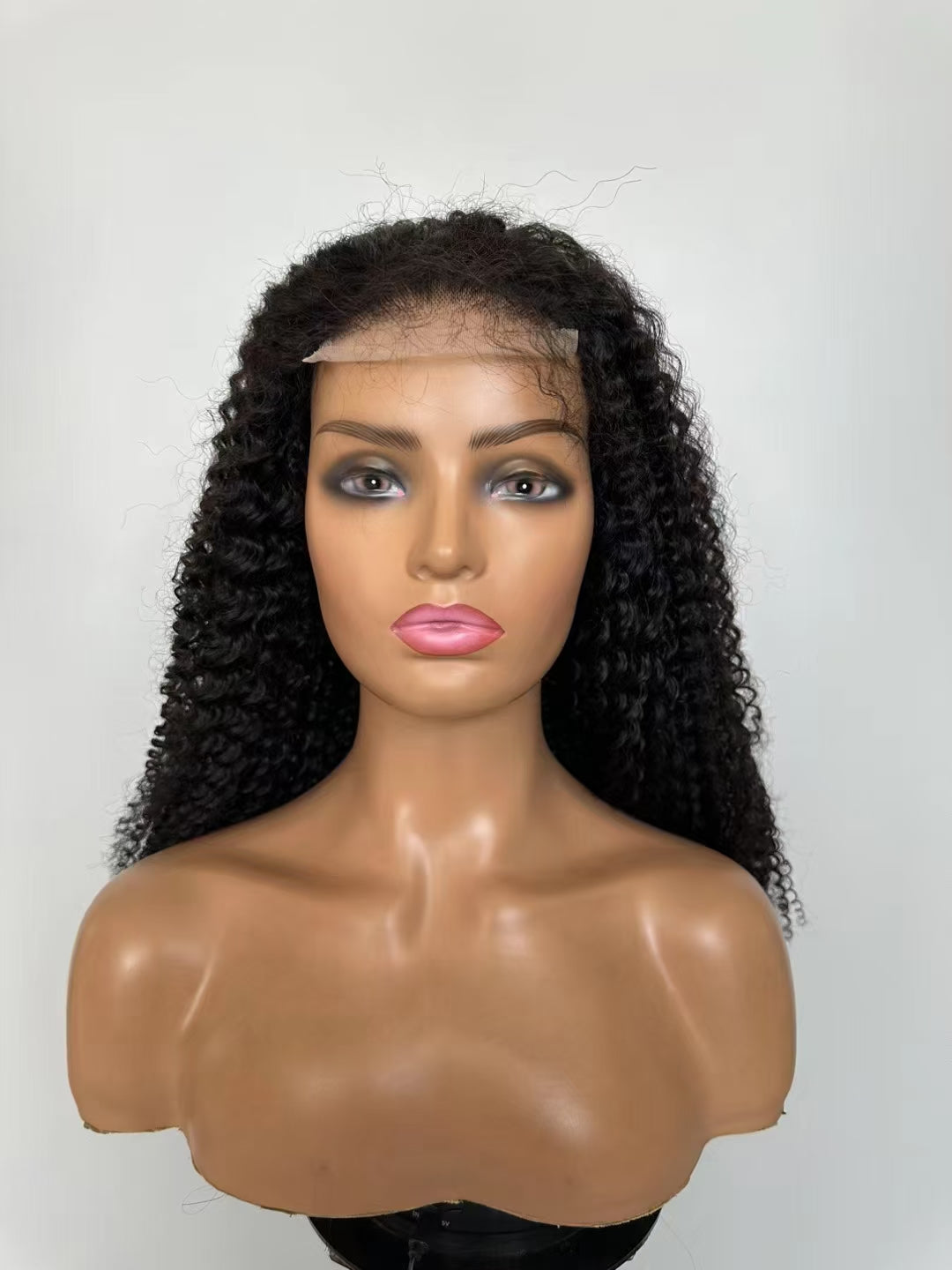 Tiny curly wave Natural Black 4x4，5x5 Transparent Lace closure 100% Virgin Human Hair LACE Wig 180% density