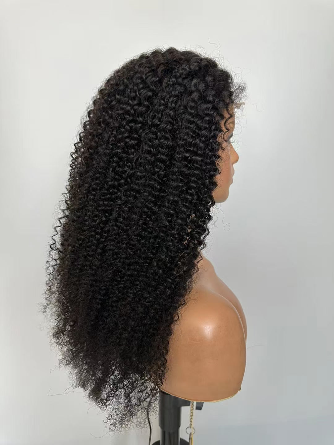 Tiny curly wave Natural Black 4x4，5x5 Transparent Lace closure 100% Virgin Human Hair LACE Wig 180% density