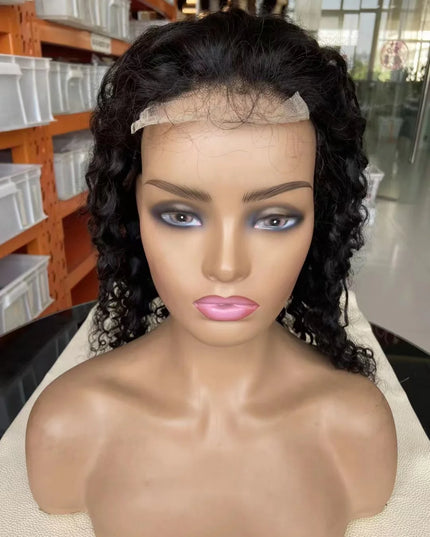 Water wave Natural Black 4x4，5x5 Lace closure 100% Virgin Human Hair LACE Wig 15A